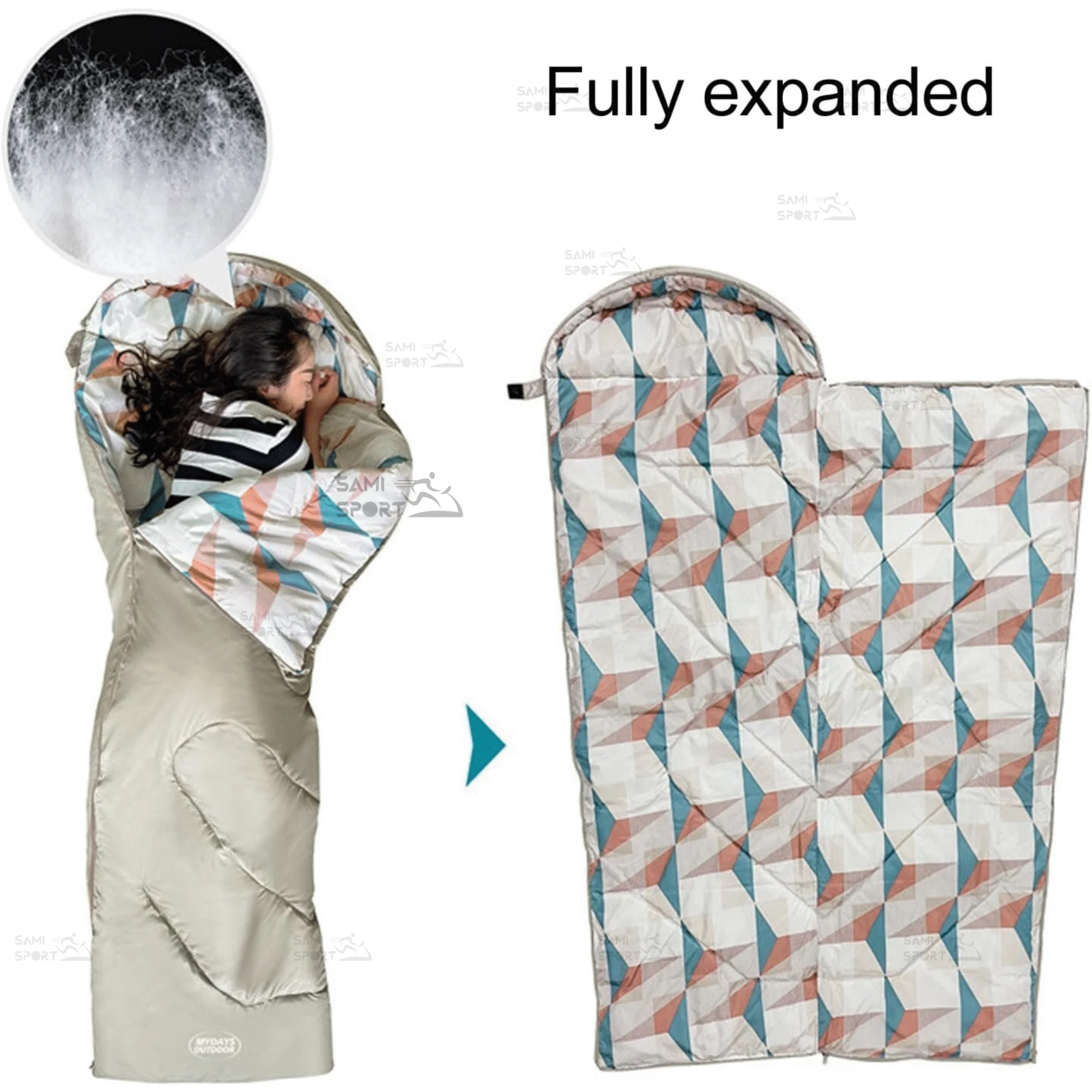 SAC DE COUCHAGE CAMOUFLAGE VER Sac de Couchage Camouflage Ver - HY25563 - Image 1